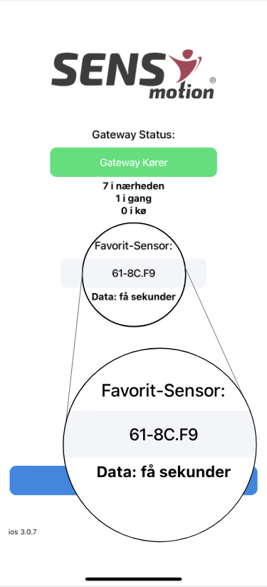 Favoritsensor der viser data overført