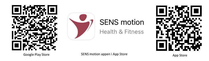 QR-kode til installation af SENS motion-appen på iOS og Android