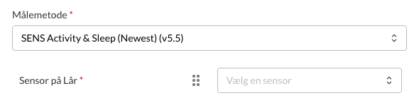 Skærmbillede: sensorinformation
