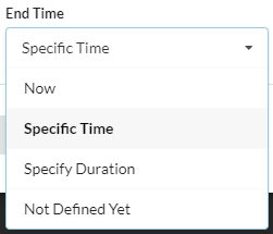 Muligheder for sluttidspunkt