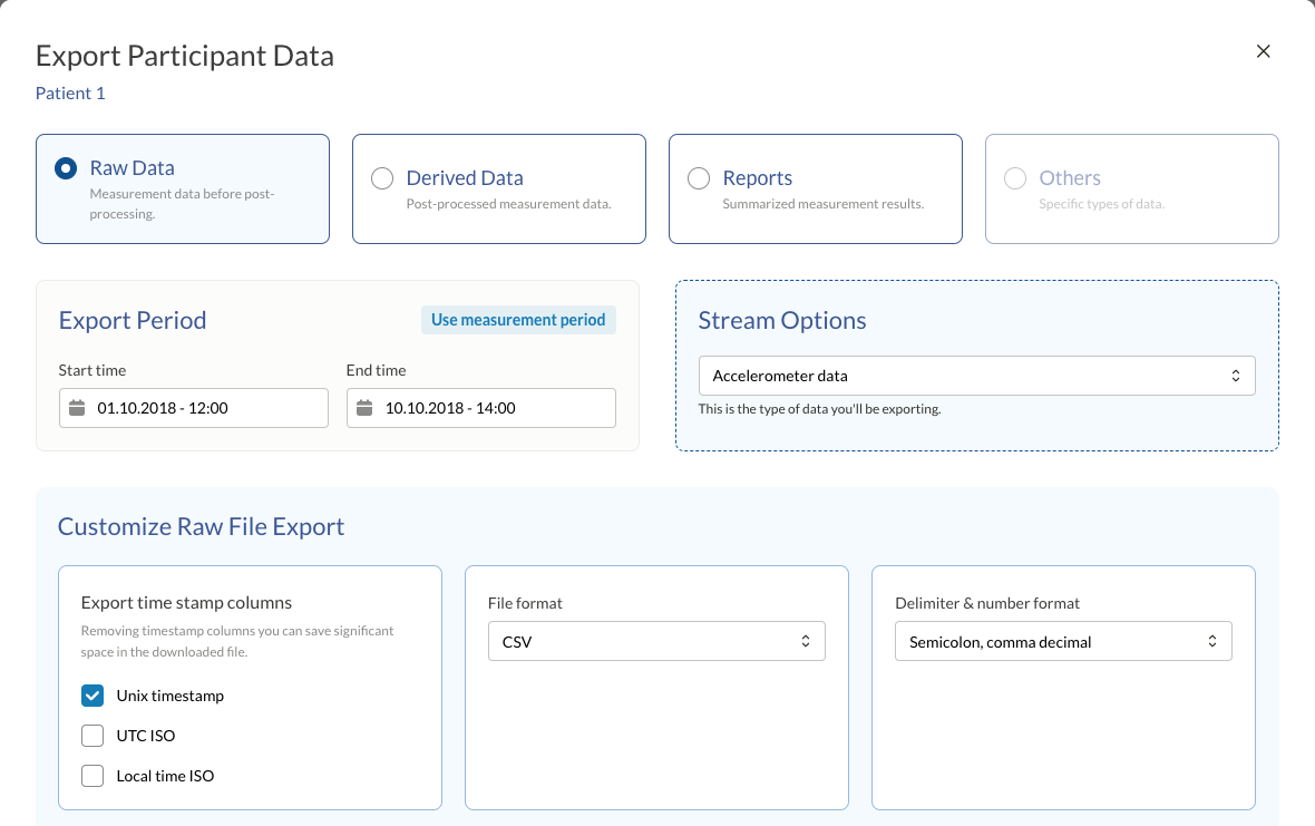 The new export window